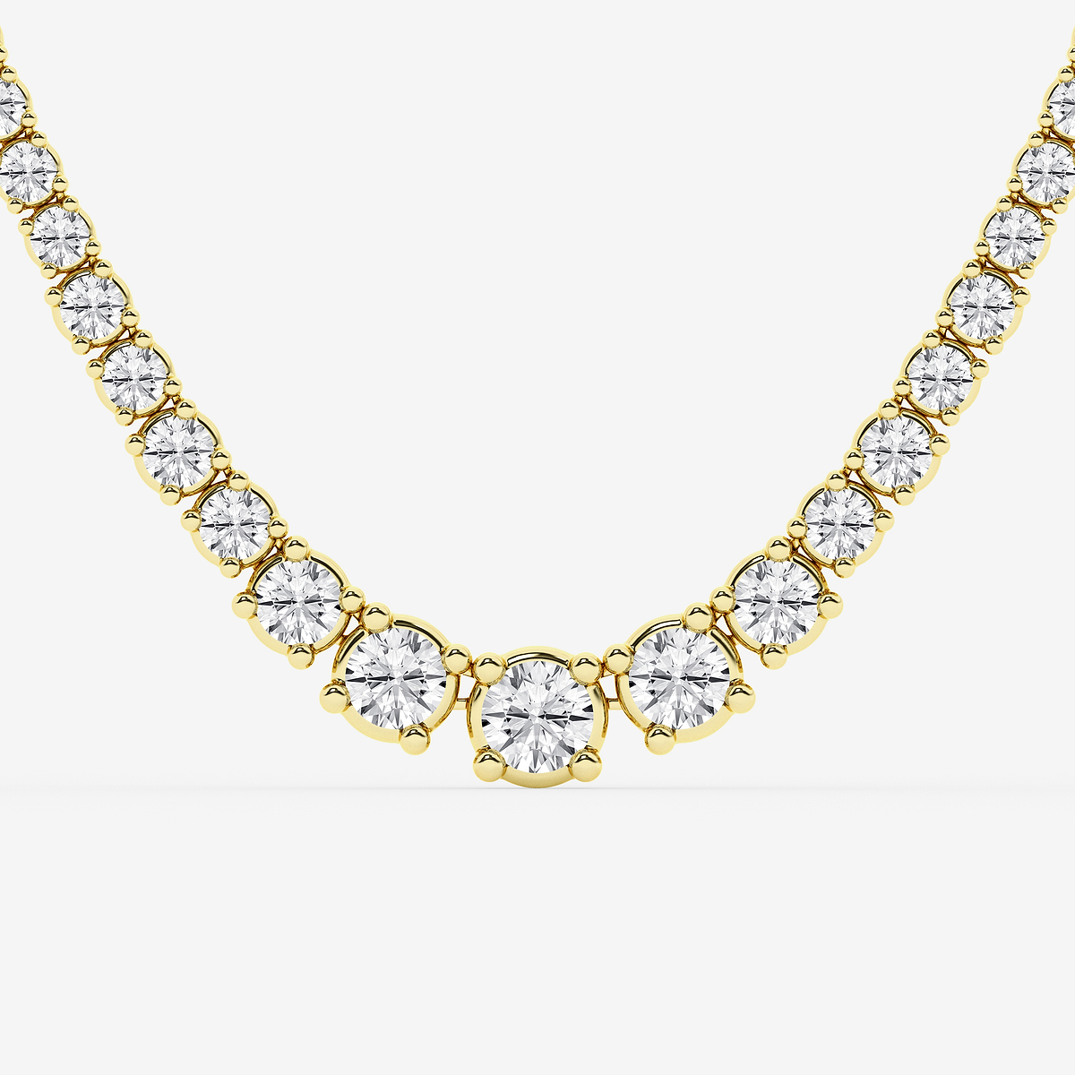 Additional Image 1 for  15 ctw Round Lab Grown Diamond Four Prong Graduated Tennis Necklace